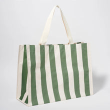 Load image into Gallery viewer, CARRYALL BEACH BAG VACAY OLIVE STRIPE