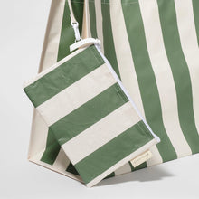 Load image into Gallery viewer, CARRYALL BEACH BAG VACAY OLIVE STRIPE