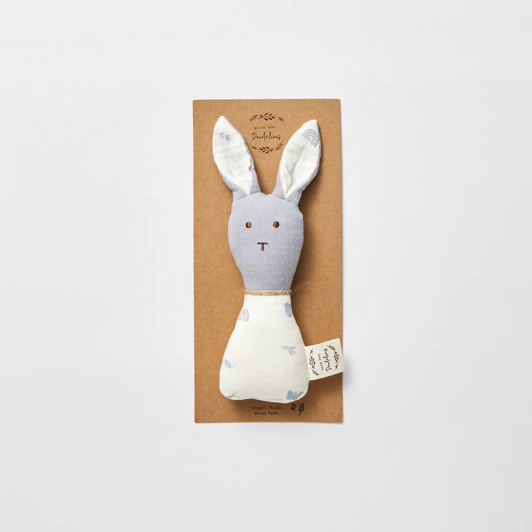 BUNNY RATTLE - ENCHANTED FOREST + BLUE