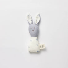 Load image into Gallery viewer, BUNNY RATTLE - ENCHANTED FOREST + BLUE
