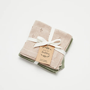ORGANIC WASH CLOTH - SET OF 3 FAWN