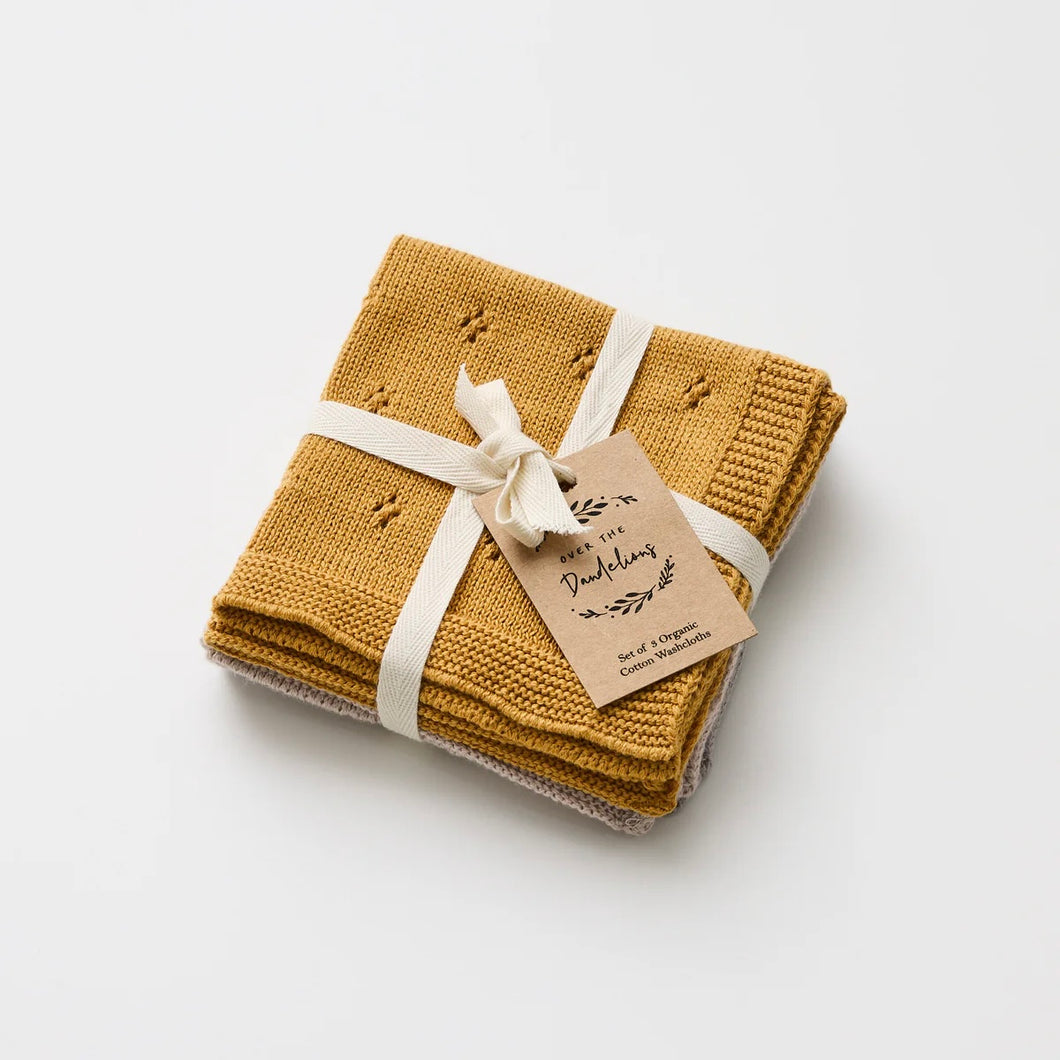 ORGANIC WASH CLOTH - SET OF 3 SUN OAT
