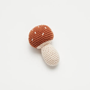 CROCHET RATTLE - MUSHROOM