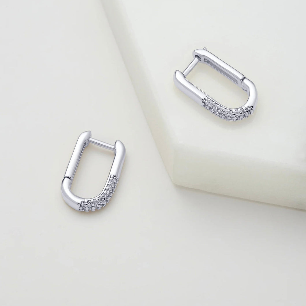 SILVER AMY HOOP EARRINGS