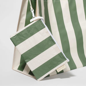 CARRYALL BEACH BAG VACAY OLIVE STRIPE