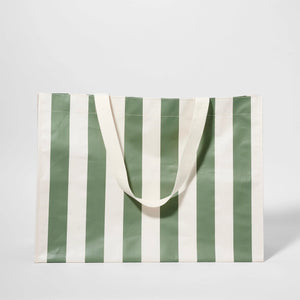 CARRYALL BEACH BAG VACAY OLIVE STRIPE