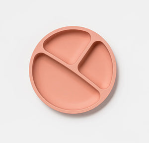 SILICONE DIVIDED PLATE - DIXIE PINK
